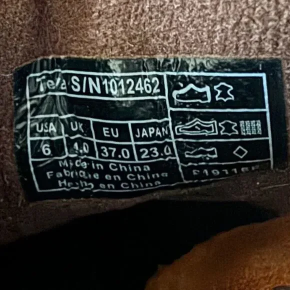 Teva Womens Foxy Ankle Boots Brown Leather Block Heels Almond Toe Side Zip 6 - Picture 5 of 8